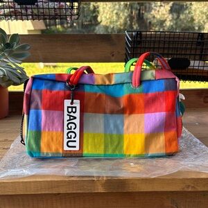 BAGGU Madras Bowler Bag